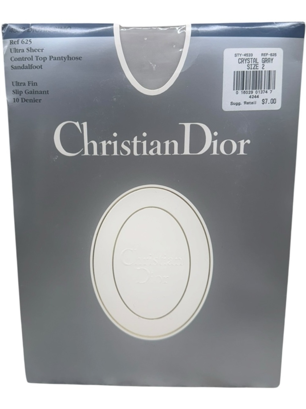 Christian Dior Diorissimo Ultra Sheer Control Top Pantyhose 2 Crystal Gray 4533